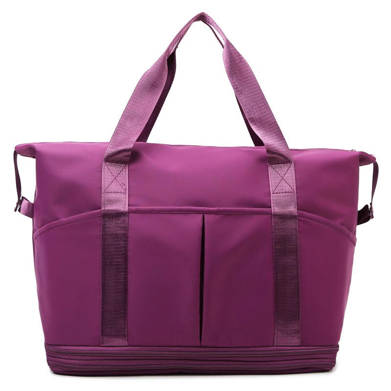 Double-layer expansion travel bag women's large-capacity short-distance portable maternity duffel bag dry and wet separation sports fitness bag