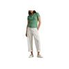 Polo Ralph Lauren Solid Slim Fit Cable Knit Short Sleeve Polo Shirt Women Tops Medium-Green WMPOKNINB920241-310