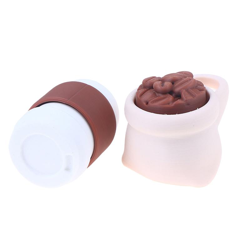 3D Printed Coffee Beans Coffee Cup Stress-Relieving Toys Desktop Decoration Cute And Fun Relax Toy Pressed Ornament Clicker