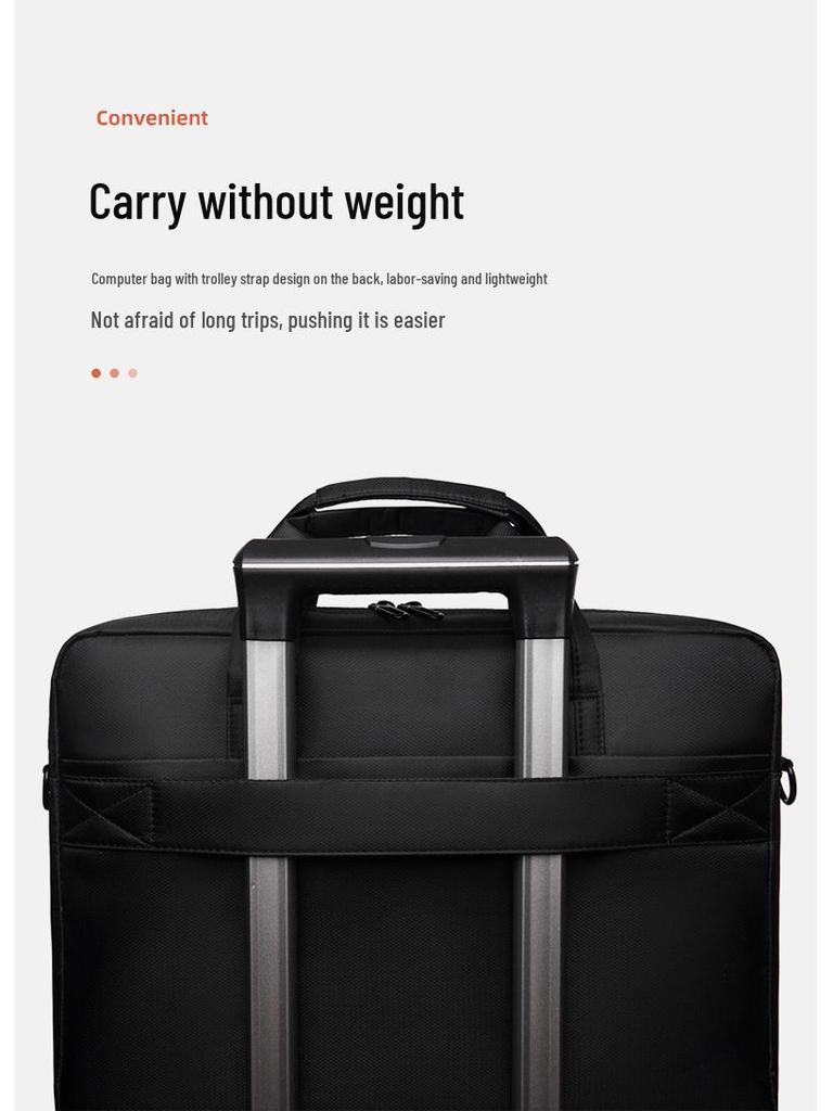 Men's Waterproof Nylon Laptop Bag - Fits 15"-16" Laptops, Large Capacity, Crossbody Shoulder Handbag.
