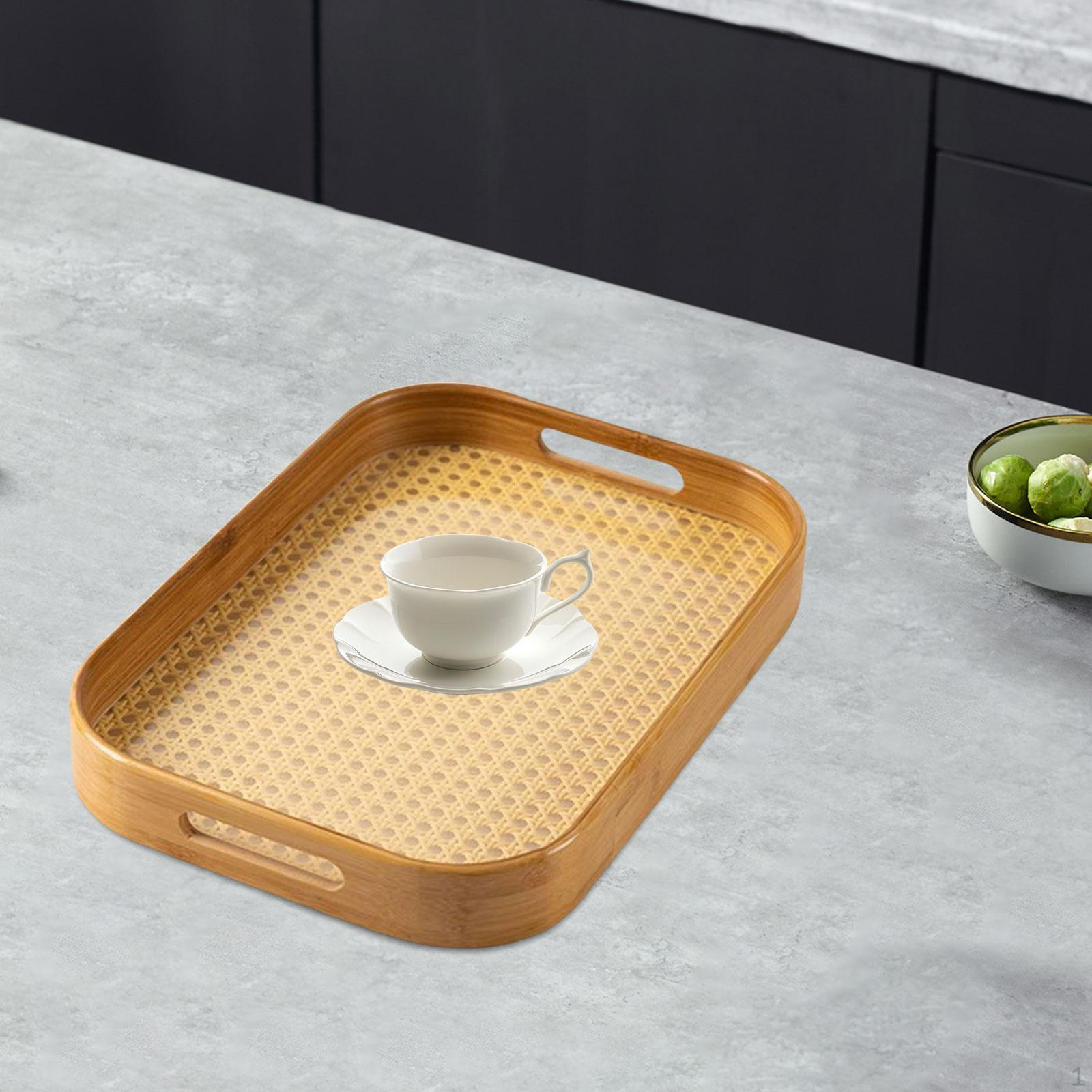 

Бамбуковый поднос для завтрака с ручками, фруктовый десерт, ужин для стойки кофе L