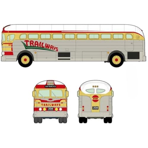 Roden 1/35 Scale American PD3701 Silverside Coach, Trailway, 1950, Plastic Model Kit RE35819
