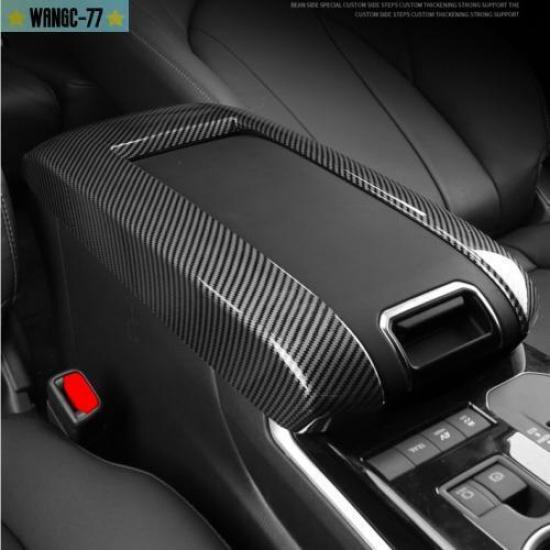 Carbon fiber Central armrest storage box Trim For Toyota Highlander -