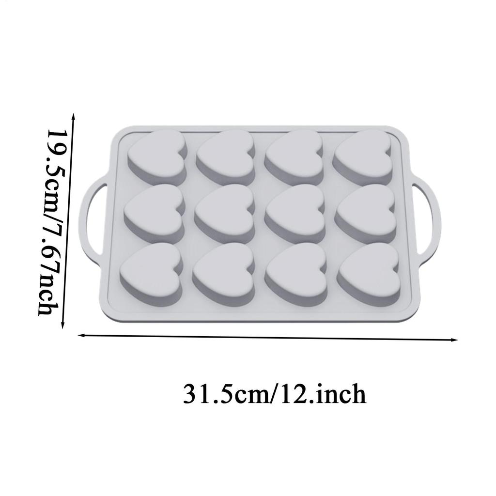 12 Hole Heart-shaped Mousse Cake Mold Silicone Love Heart Baking Mold Kitchen Baking Tool For Chocolate Pancakes Bread