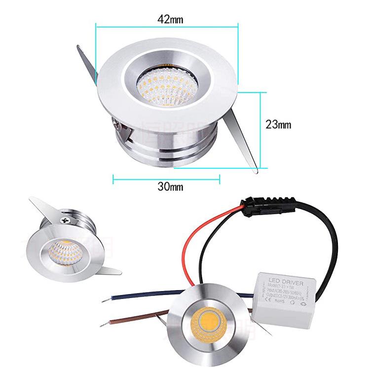 Mini LED Recessed Spotlight for Jewelry/Wine Display, 3cm-4cm Opening, Bullseye/Starry Sky Design