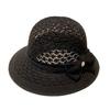 Women's Sun Hat Handmade Straw Woven Bucket Hat with Bow Foldable Sun Protection Fishing Hat for Outdoor Travel Beach