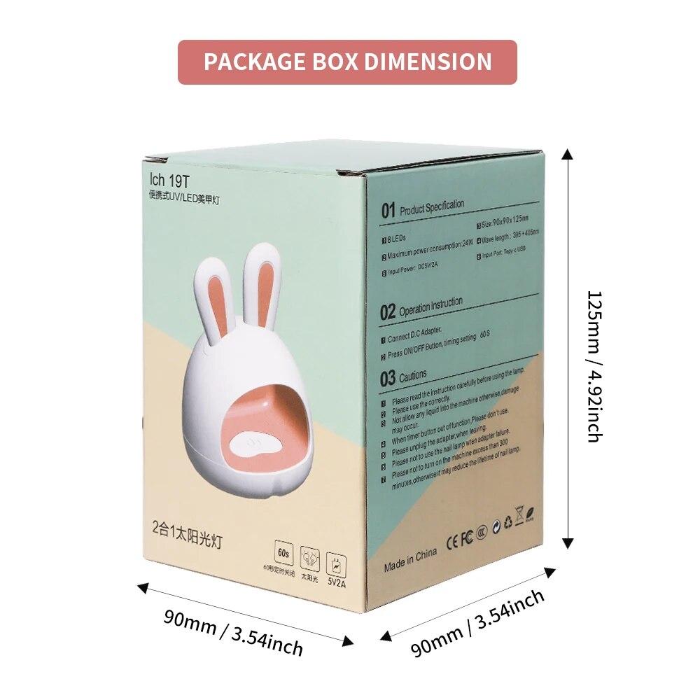 Mini Nail Dryer UV LED Lamp Dinosaur Cat Rabbit Designs Nail Light for Fast Dry Curing Nail Gel Polish Machine For Manicure