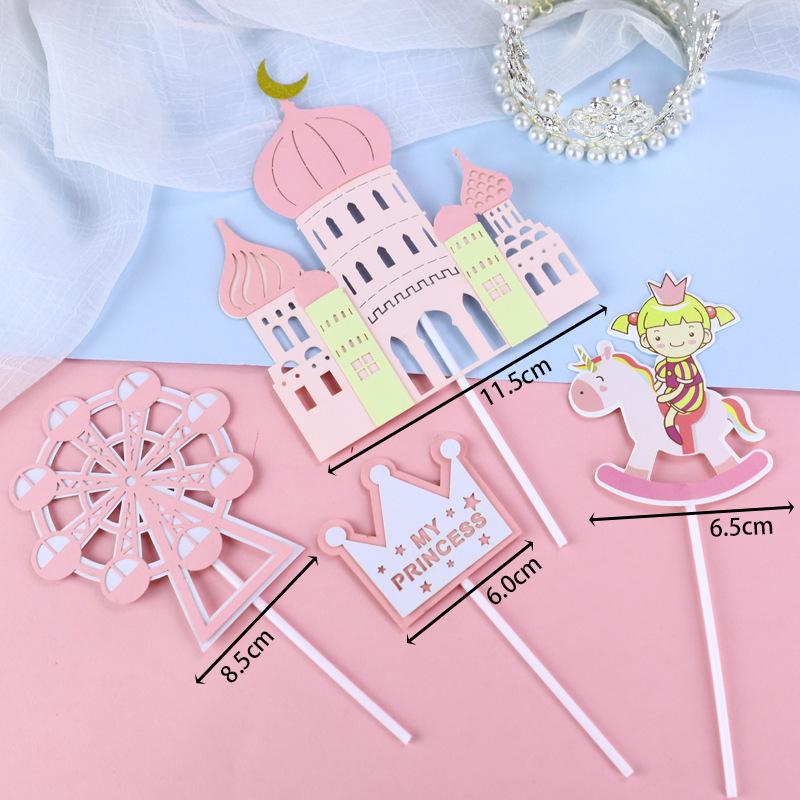 Princess and Prince Ferris Wheel Cake Topper for Birthday Decoration