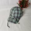 Niche design casual plaid bow baseball hat versatile big head circumference showing face small sunshade cap