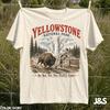 Camiseta Parque Nacional Yellowstone, Camiseta de Algodón Comfort Colors Bisonte, Camiseta Divertida Senderismo Acampada, Camiseta Vintage Parque de Vida Silvestre