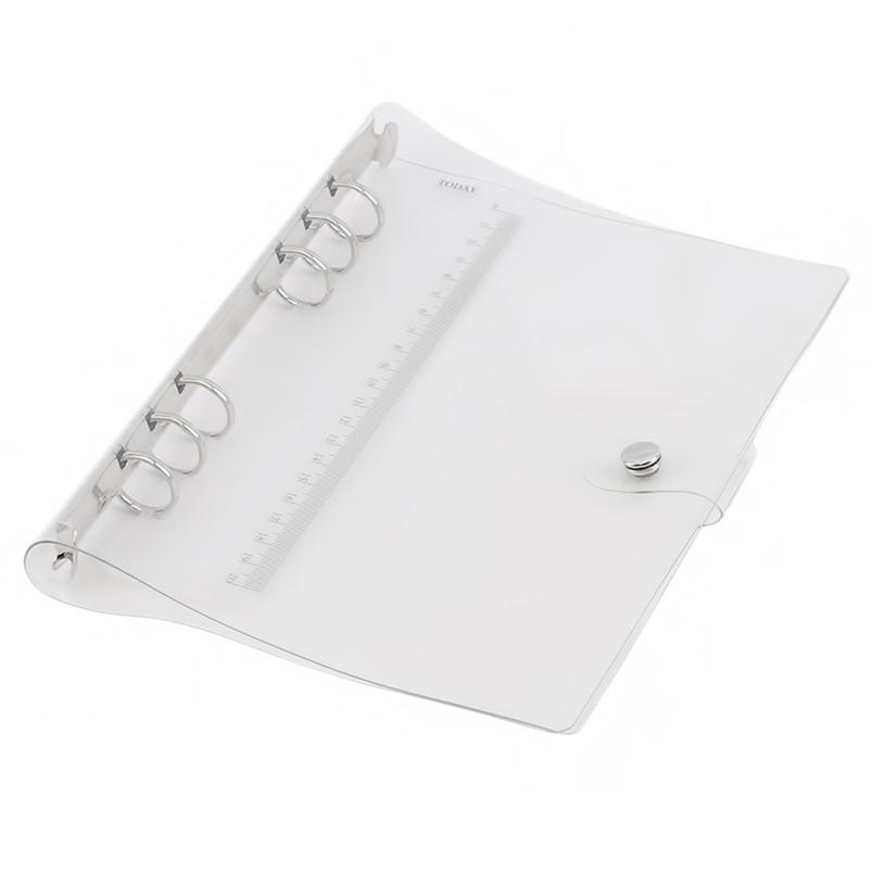 1Pc Transparent Notebook Binder Student Planner Binder Office Supplies 6 Ring A7/A6/A5