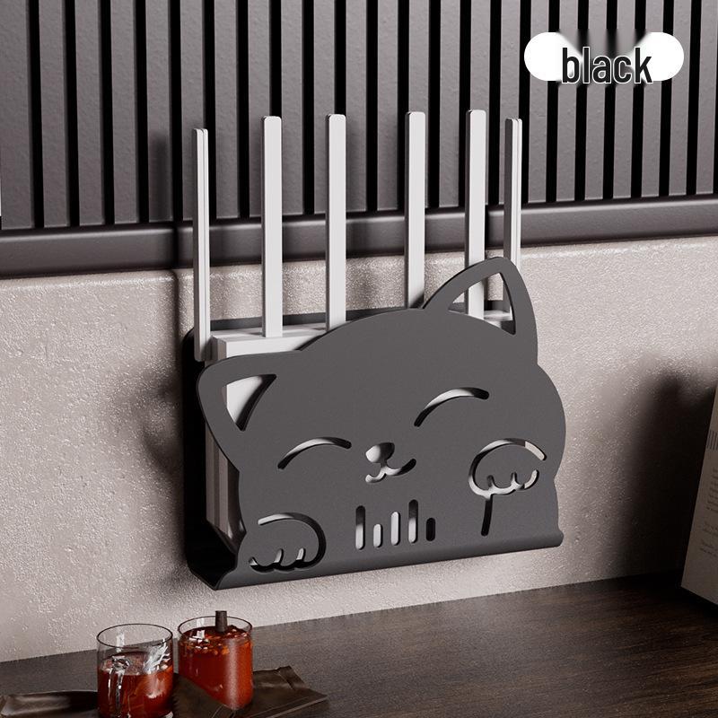 Raft de Depozitare Montat pe Perete pentru Router WiFi și Set-Top Box cu Gestionare Cabluri