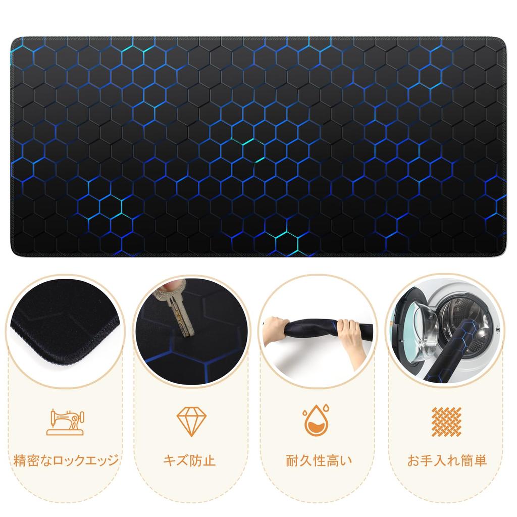 ICasso Mauspad Handgelenkauflage Set 90x40cm Großes Gaming-Mauspad Memory-Schaum Tastatur Maus Handgelenk Kissen Länge Ergonomische Armlehne Ermüdungsreduzierung