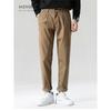 Menseye Men's Casual Pants, Ginger Yellow Corduroy Stripes, Textured, Soft and Skin-Friendly