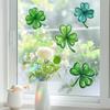 Laser Colorful Lucky Four-leaf Clover Decorative Glass Anti-static Window Stickers