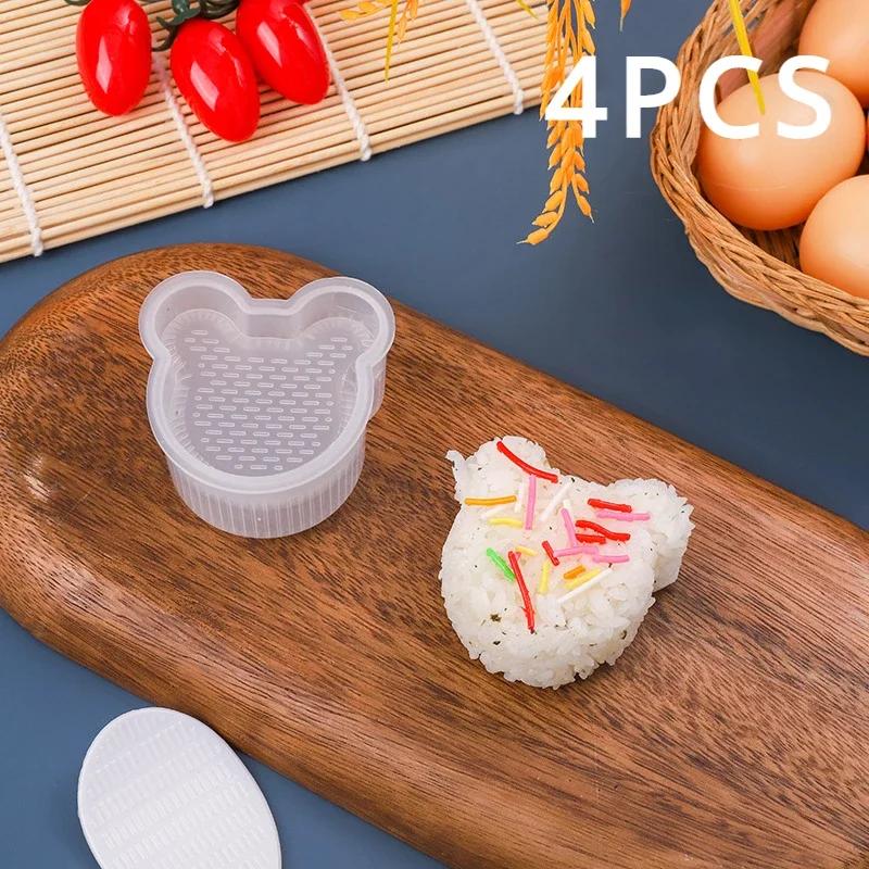 4PCS Sushi Mold Box Transparent Triangular Sushi Maker Mold Onigiri Rice Ball Food Press Sushi Kit Kitchen Bento Accessorie