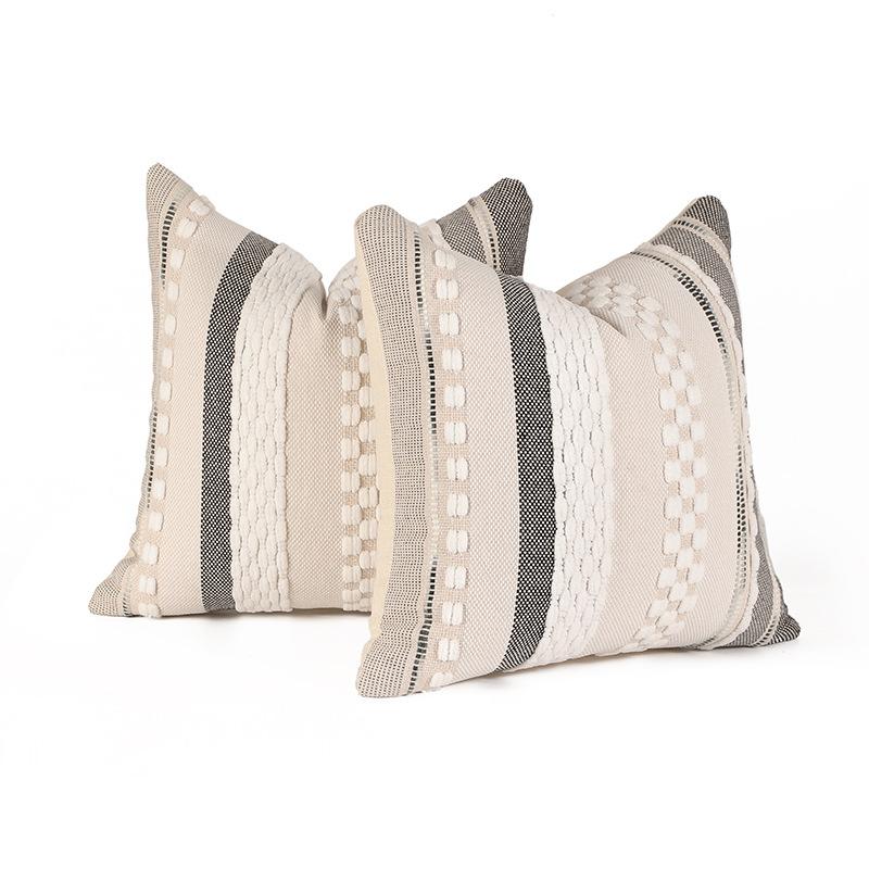 Nordic Style Tufted Colorful Velvet Woven Pillow Cover Single-sided Home Cushion Sofa Decorative Cushion Cover