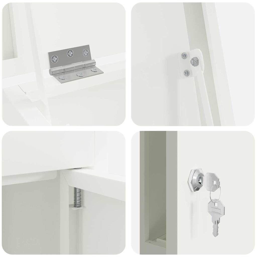 Package Drop Box with Storage White 44.5 x 29 x 110.5 cm Steel