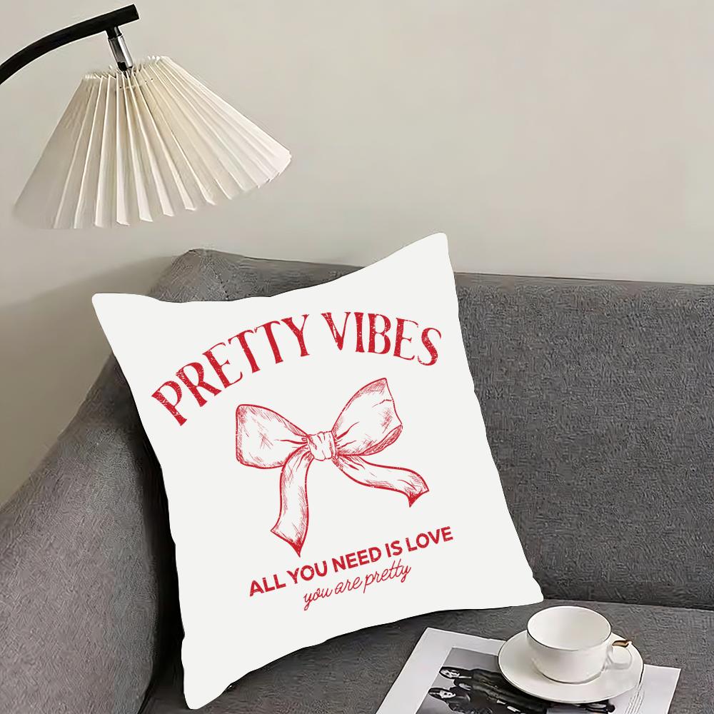 Korean trendy bow Cushion Cover Reversible Plush Pillow Cover – For car, sofa, bedroom, perfect as a gift.