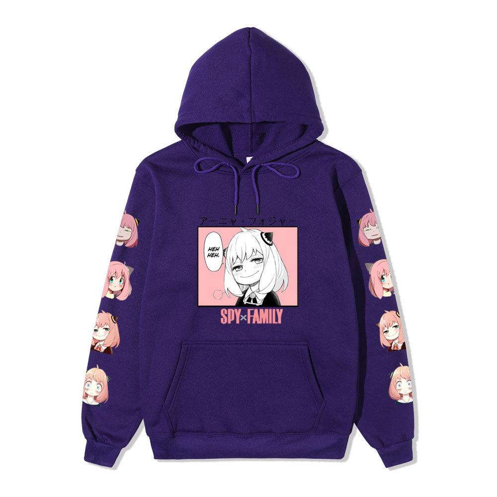 Spy X Family Anya Forger Anime Graphic Hoodie Unisex Winter Fleece Lined Warm Hooded Sweatshirt Men Women Daily Casual Long Sleeve Pocket Pullover
