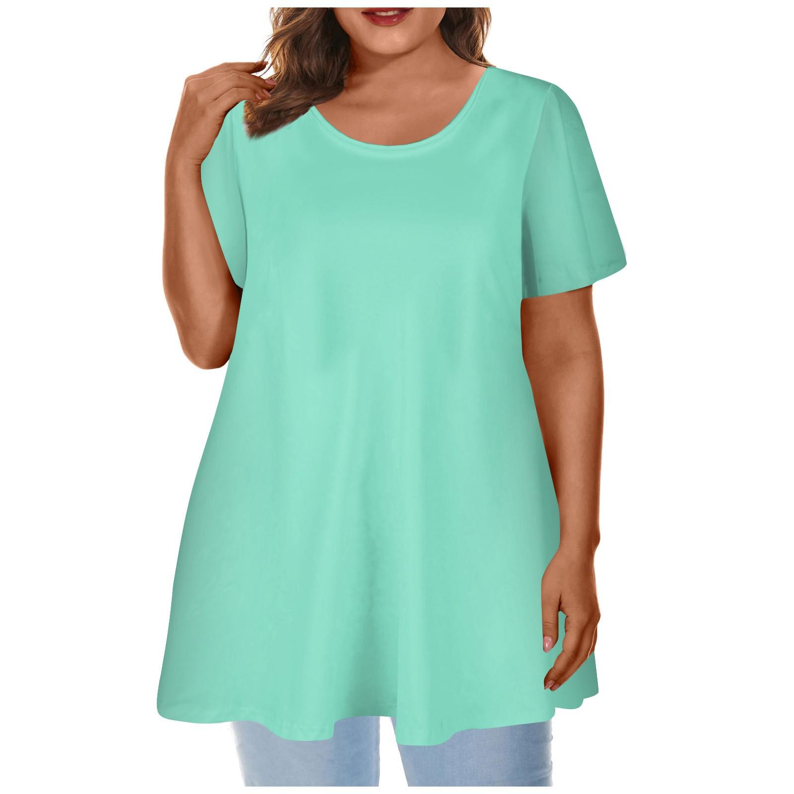 

Женская футболка свободного кроя с круглым вырезом и коротким рукавом XL