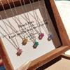 Tibetan Silver Zircon Colorful Rose Pendant Necklaces for Women Romantic Plant Fashion  Light Luxury Accessories