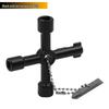 Multi-size Cross Electrical Cabinet Triangle Key Wrench for Elevator, Water Meter, Square and Round Holes
