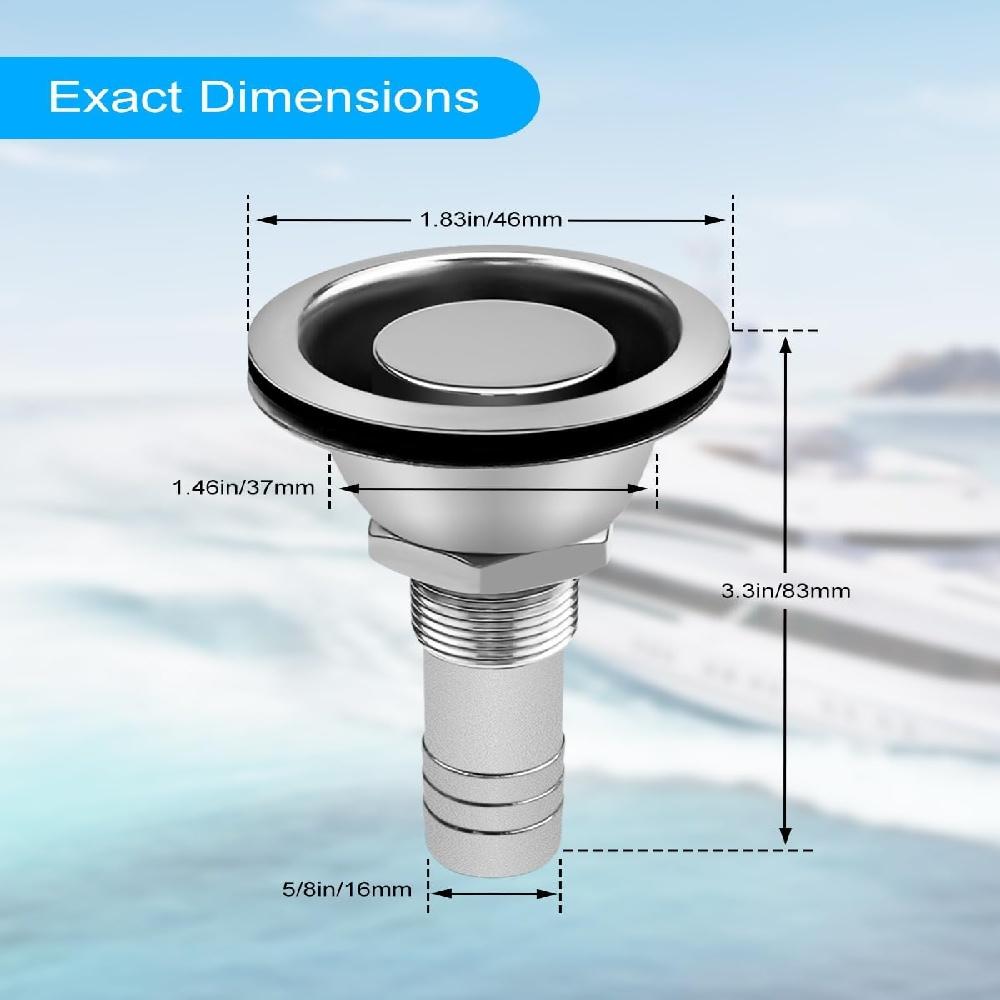 5/8" Marine Fuel Vent 316 Stainless Steel Tank Vent Corrosion Resistant Mirror Polished For Boats Yachts