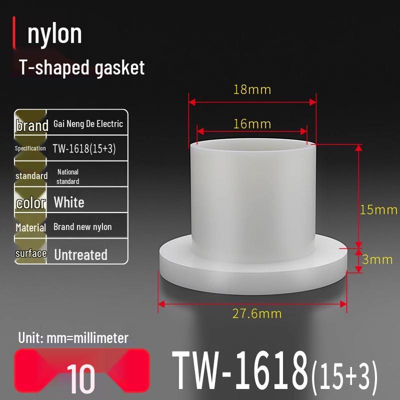 T-förmiger Nylon-Kunststoff-Dichtungsring und Schraubwellenhülse (Für dich: M2-M35)