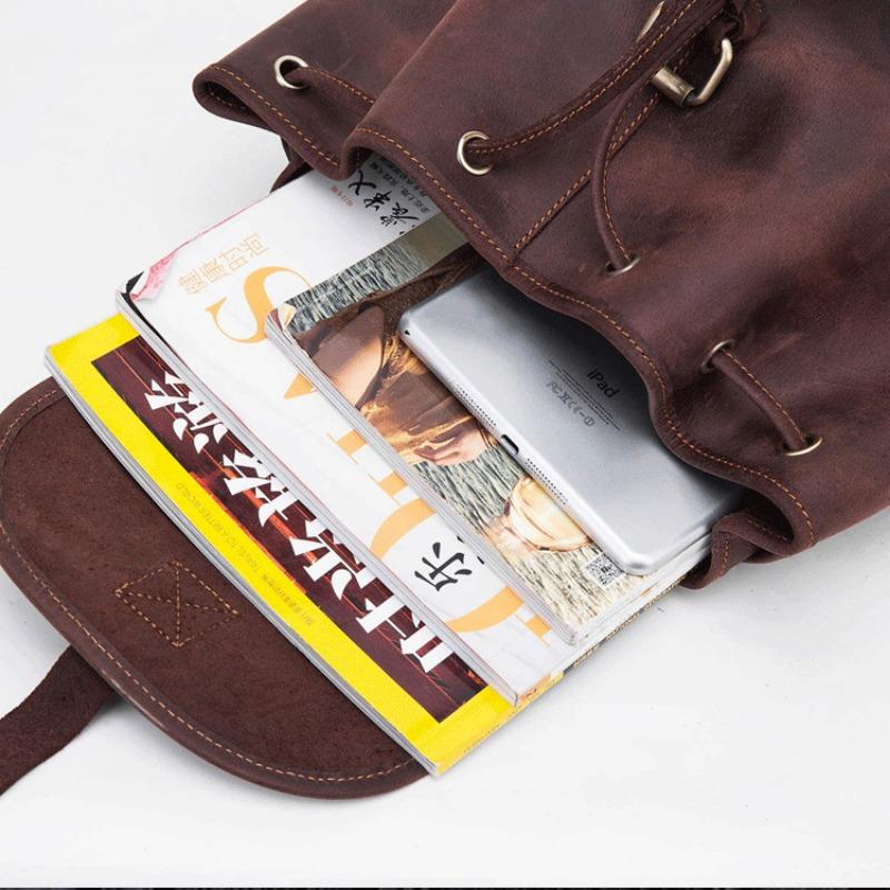 Crazy Horse Leather Outdoor Bag Leisure Travel Backpack Large Capacity Backpack Genuine Leather Travel Bag for Men