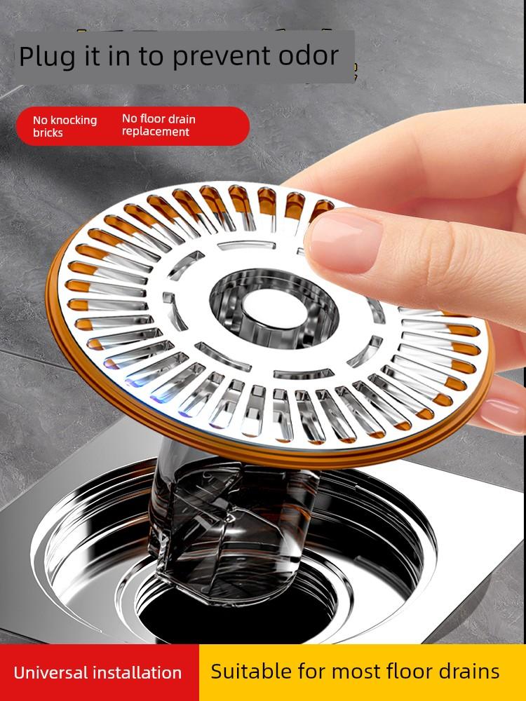 Bathroom Toilet Anti-Odor Floor Drain Large Filter Net Quick Drainage Floor Drain Sewer Anti-Insect Anti-Odor Drain Core Universal