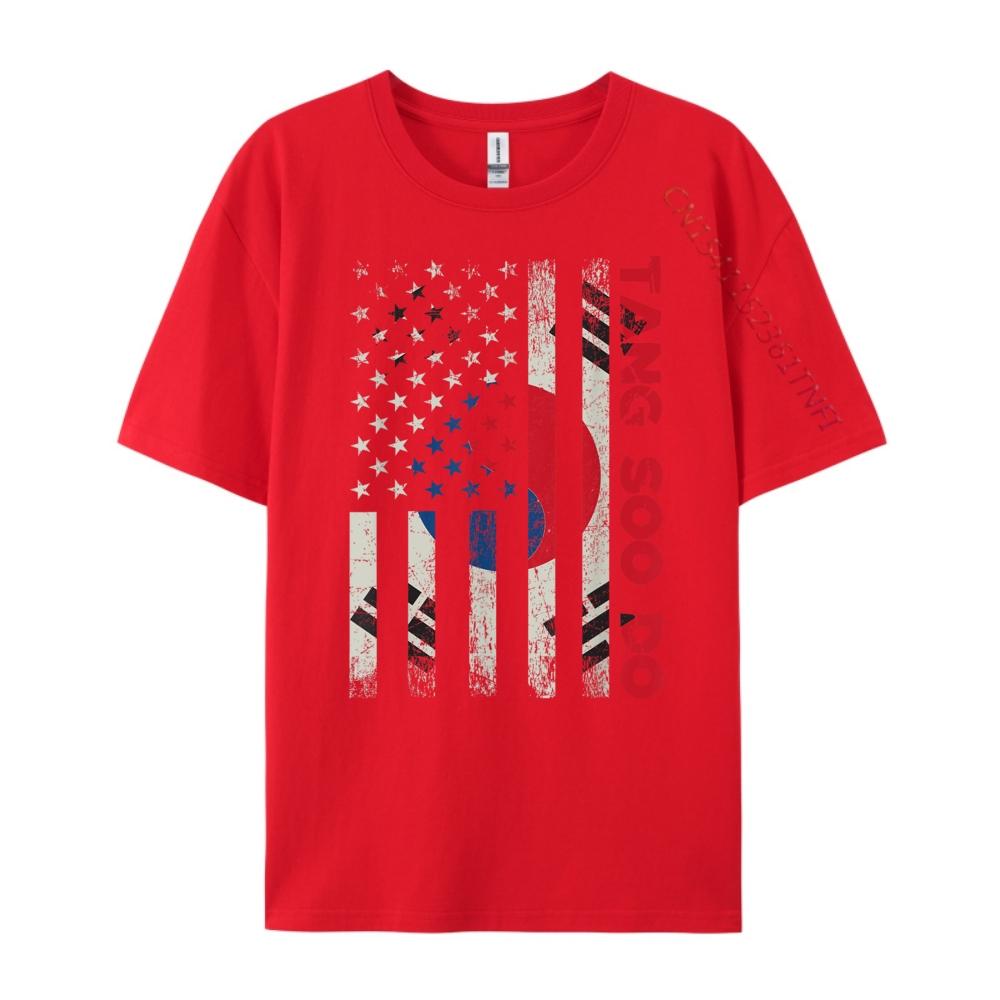 Тансудо Флаг США Тхэквондо Смешанные единоборства ММА Графические футболки Мужские хлопковые футболки Мужская футболка S