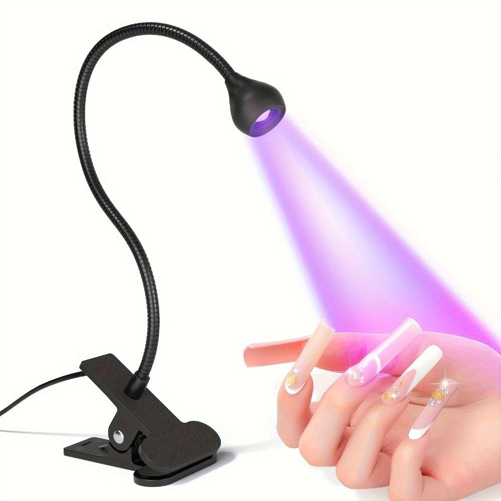 

Gooseneck UV Curing Light USB Mini UV Light Dryer Versatile Nail Dryer Light Salon Tools Silver-White Line