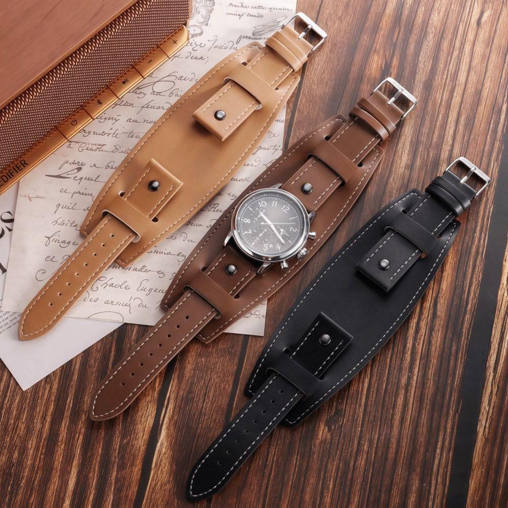 Vintage Pallet Leather Watch Strap PU Leather Men Bracelets Fashion Watchband  Watch Accessories