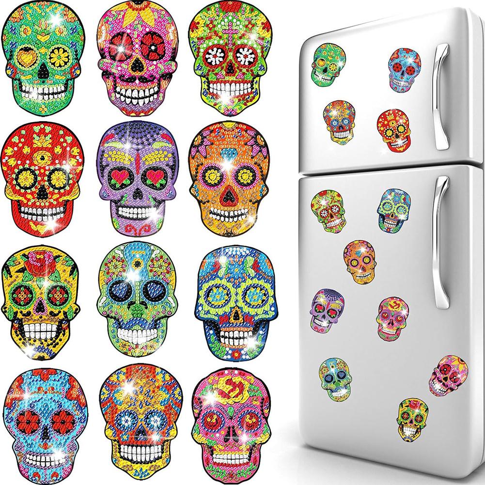 8/12PCS Diamond Painting Fridge Magnets Sticker Thanksgiving Refrigerator Magnets for Fridge Whiteboards Car Mailbox Decoration