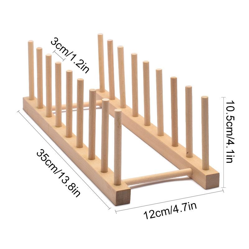 1Pc Kitchen DIY Holder 2/3/4/5/6/7/8 Grids Drainer Wooden Display Stand Drying Shelf Dinnerware