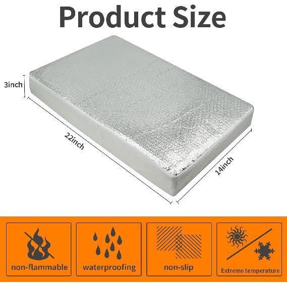 2PCS 22"X14"X3" Universal RV Vent Ulator, RV Skylight Cover With Reflective Surface, Skylight Shade Energy Savings Sunroof Fits For 22 Inch X 14 Inch