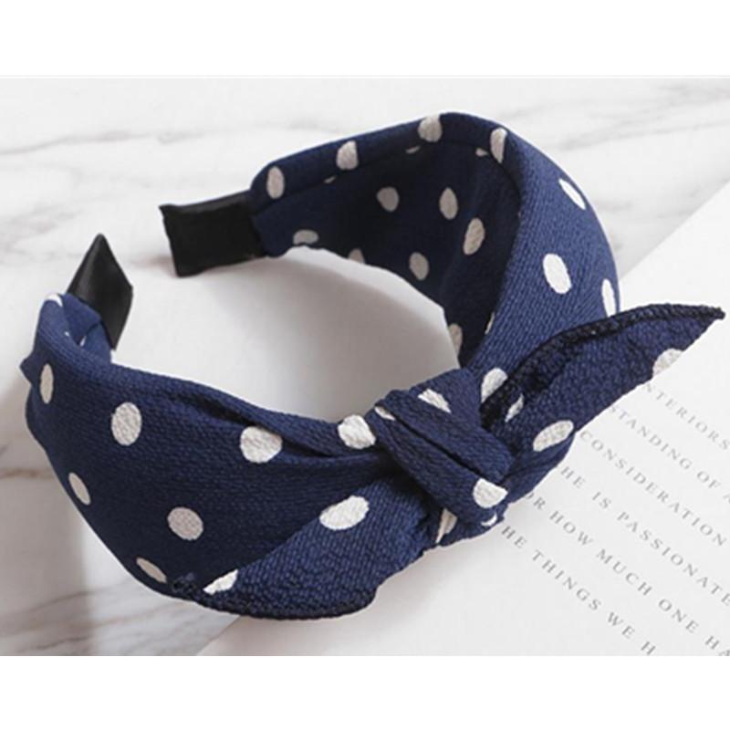 Blaues Schleifen-Stirnband Haarband für Frauen Haarschmuck Erwachsene Punkte Schleife Haar-Stirnband Mädchen Teenager Hartes Stirnband Gestreift