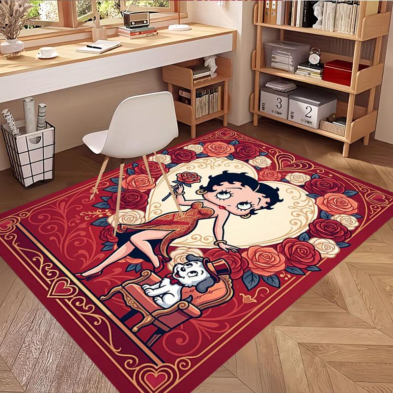 Betty Boop Print Rug, Washable Floor Carpet, For Entryway Dorm Laundry Room Office Study, Home Decor Birthday Christmas Gift