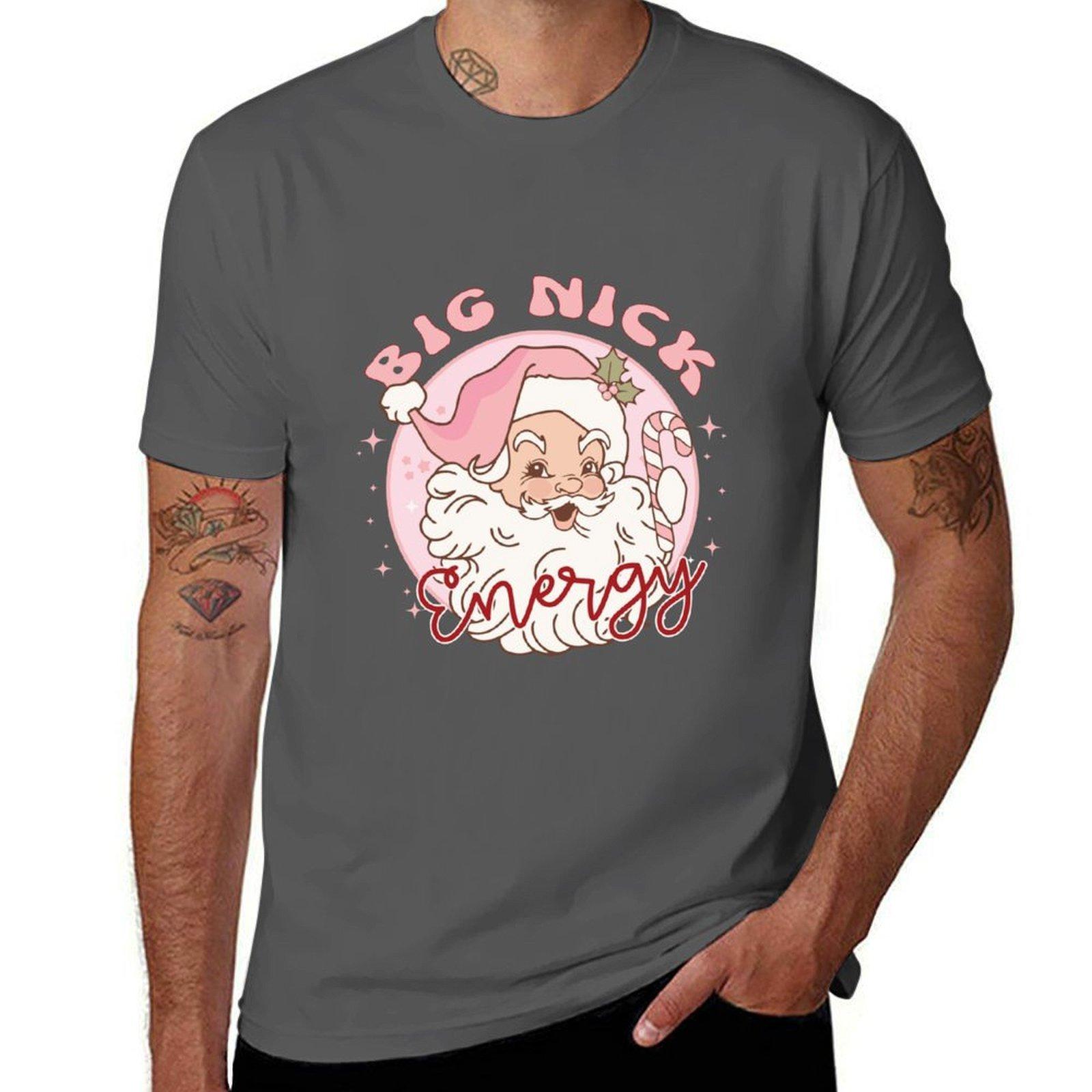

Big Nick Energy Santa Funny TShirt Sweat Resistant Workout Tee Shirt 4XL