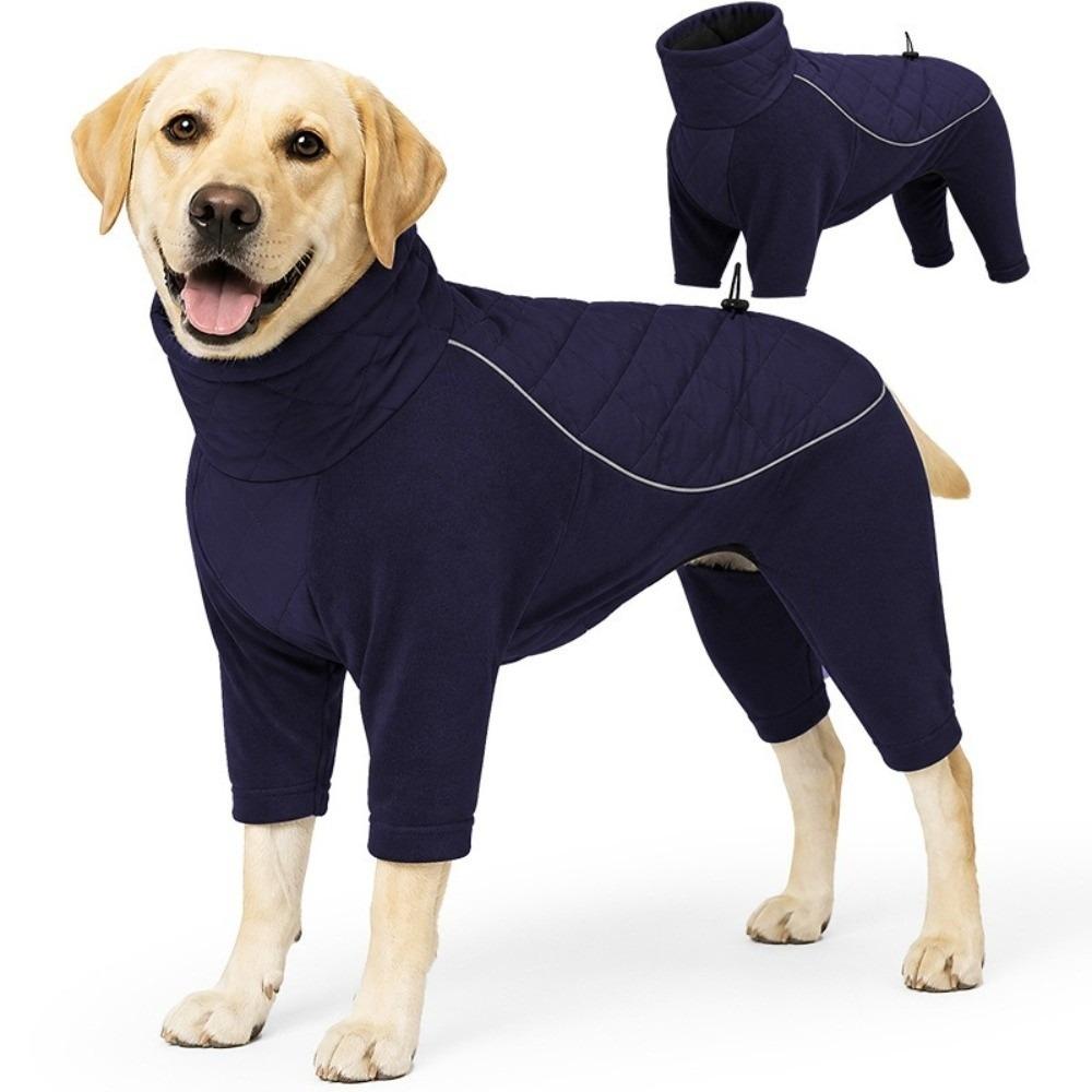 Windproof Dog Four-Leg Sweatshirt High Collar Dog Warm Pajamas Fleece Dog Jumpsuit  Winter