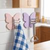 4PCS Self Adhesive Butterfly Triple Hook Wall Mounted Corner Hooks  Wall
