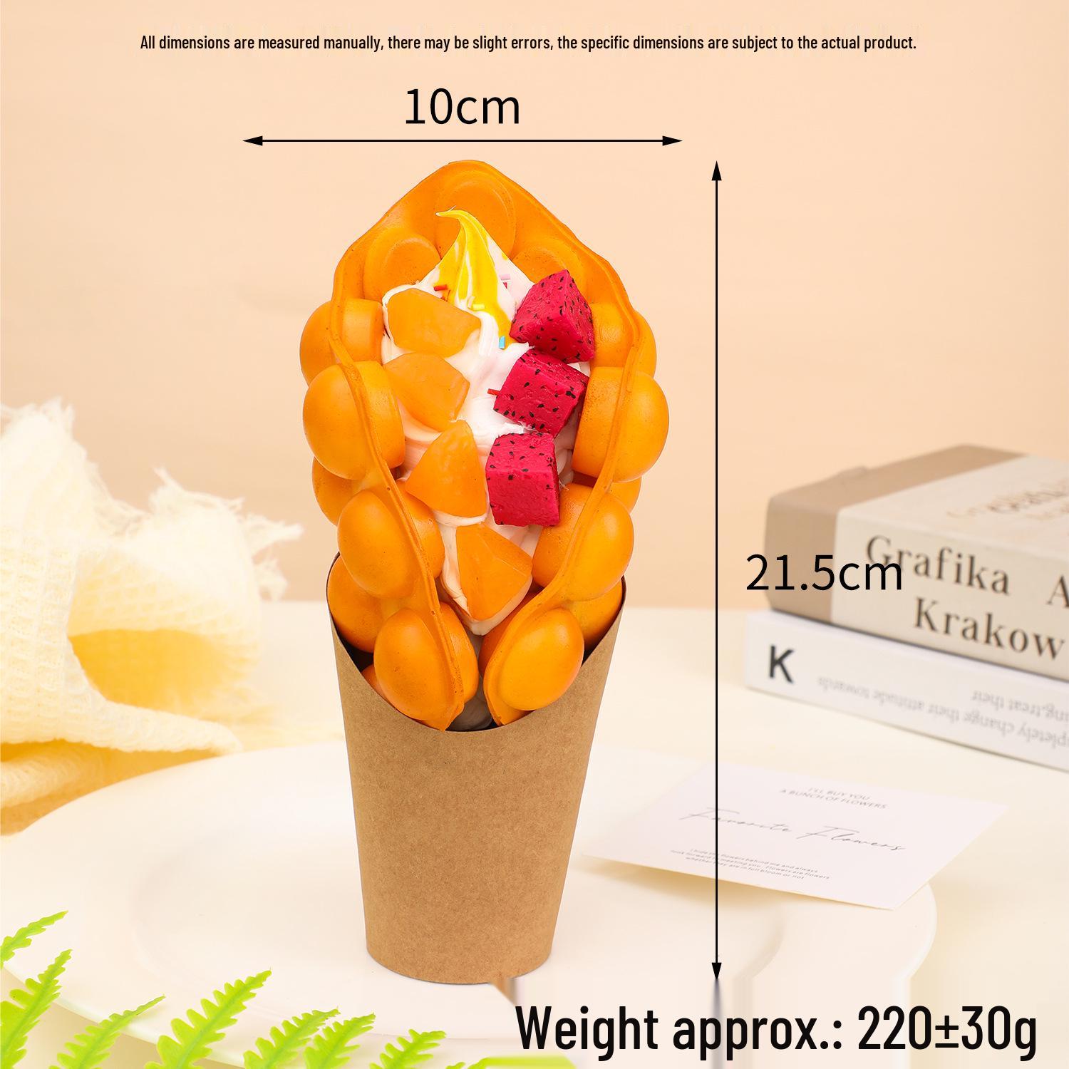PU Simulation Egg Waffle Ice Cream Dessert Display Toy