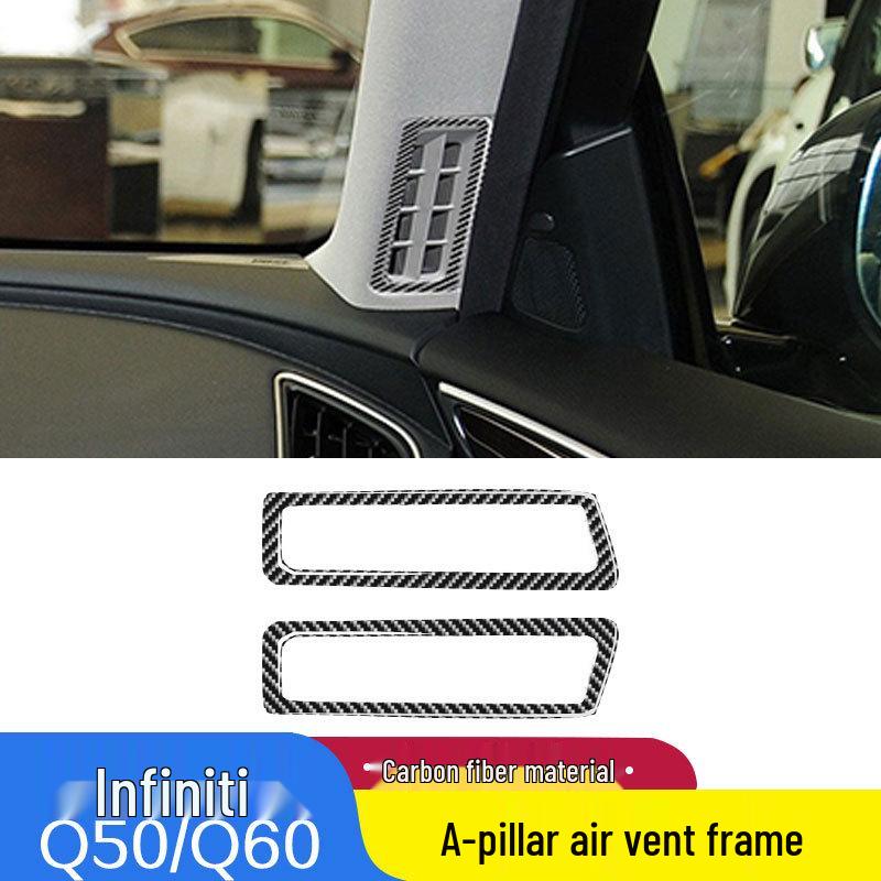 Infiniti Q50/Q60 Carbon Fiber A-Pillar Air Vent Trim Stickers