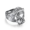 European and American Style Stainless Steel Male Lion Head Mens Ring Ring