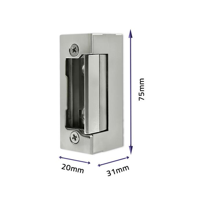 Qoltec Symmetrical Electric Strike with Memory and Lock | 12V | Stainless Steel