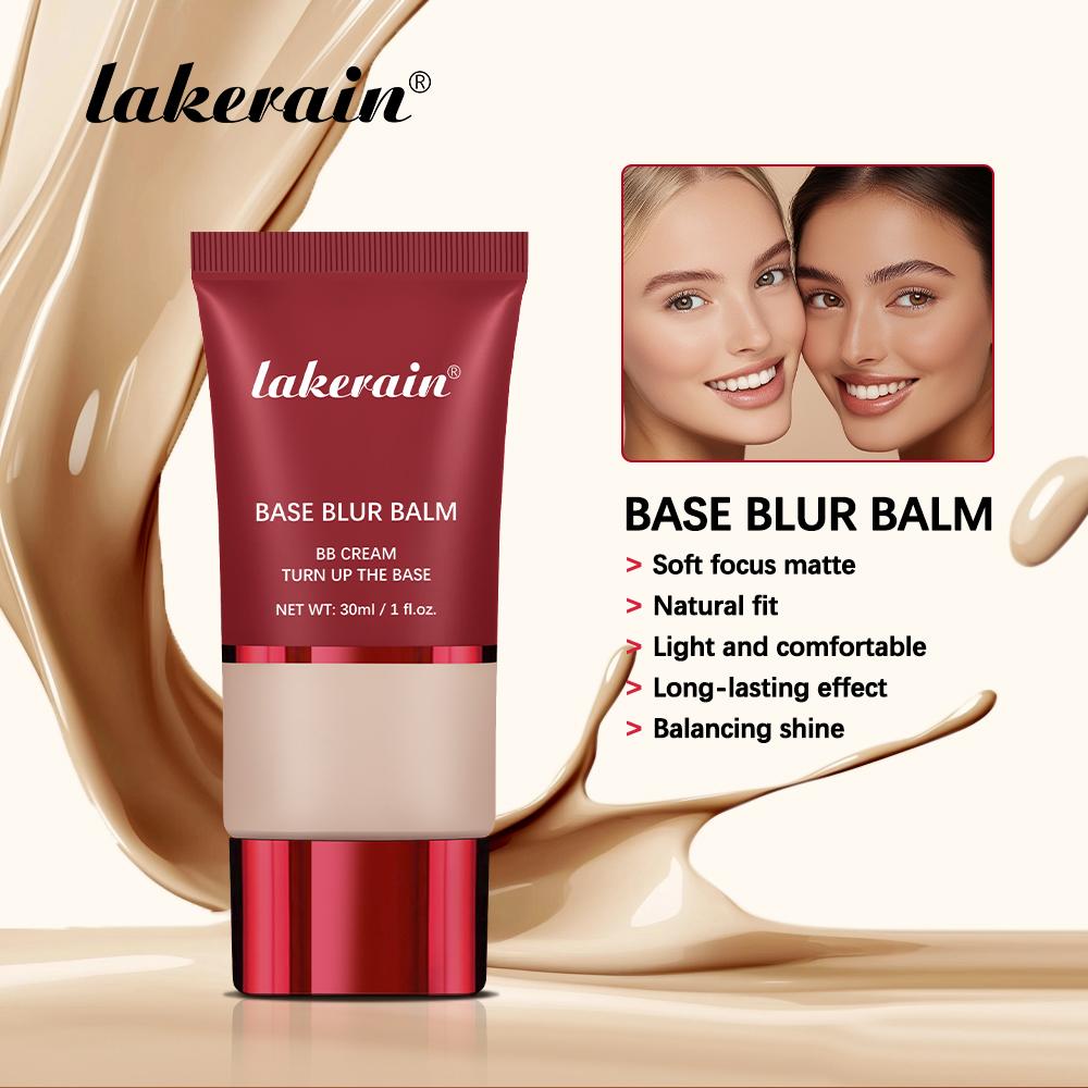 Lakerain Mattierende Foundation Basiscreme Langanhaltend Weichzeichner Matt Natürlicher Sitz Abdeckung Concealer Wasserdicht Gesichtsbasis Make-up