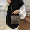 Women Bag College-style Leopard Print Backpack Student Hand-carried Schoolbag Retro Single-shoulder Backpack Coffee Color Simple