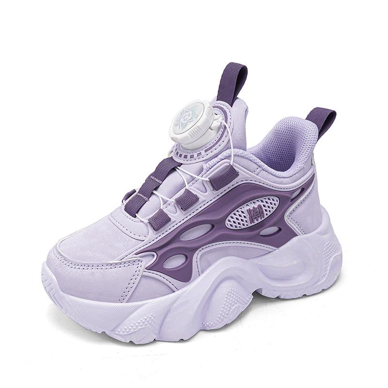 

Детские кроссовки Rotary Buckle 2024 года. Новая всесезонная обувь для мальчиков и девочек. Легкие туфли на плоской подошве с мягкой подошвой. Универсальная прочная повседневная обувь 29–39 39 фиолетовый