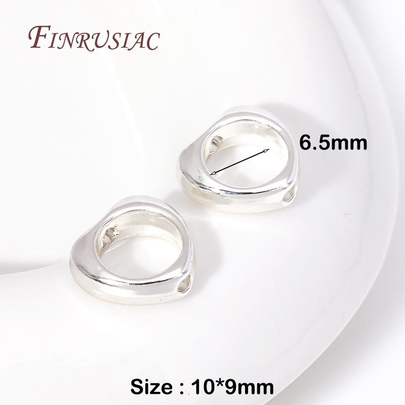 

10/20Pcs Silver Plated Heart Shape Frame For Beads Spacer Connectors Through Hole Bead Frame Ring DIY Jewelry Making Supplies 10 Pieces